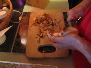 peeling sweet potatoes