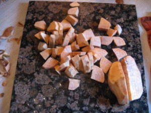 diced sweet potatoes