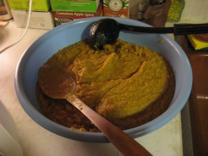 freshly pureed, waiting in a separate container