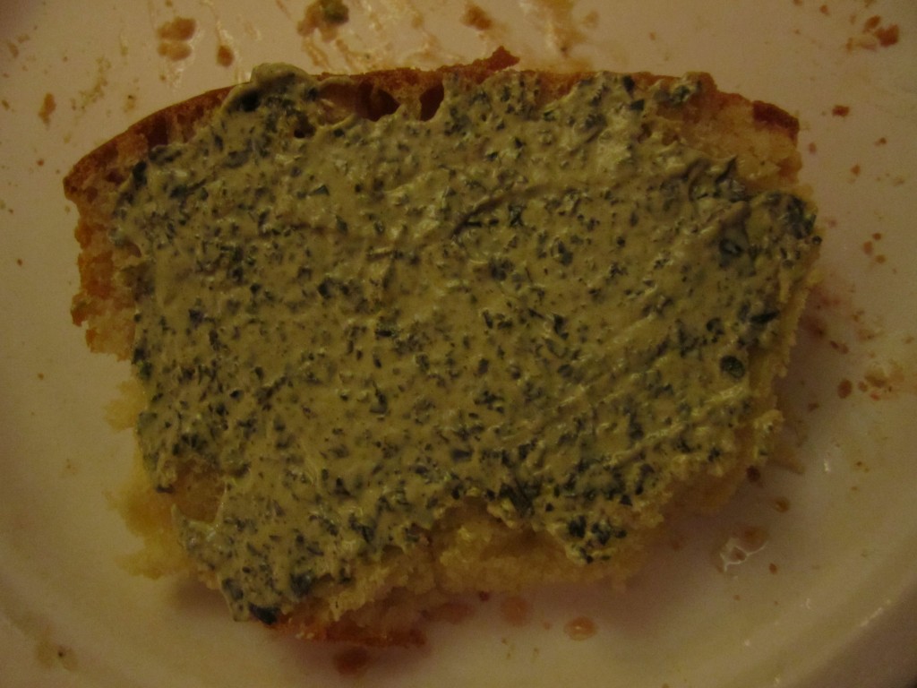 basil mayonnaise added to the bread