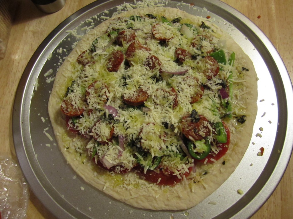 homemade pizza from the garden